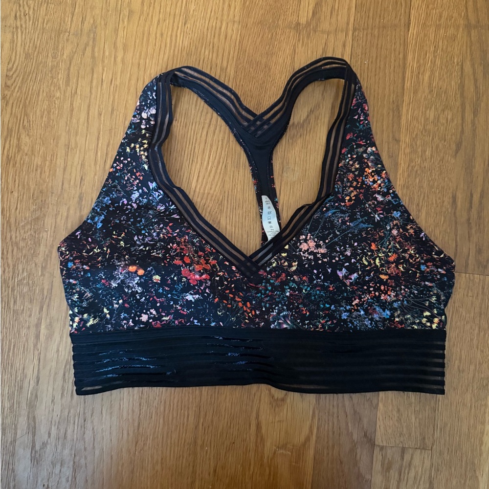 Women's Black and Multicolor Lululemon Sports Bra